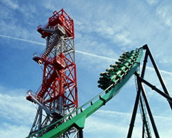 Six Flags Magic Mountain's Riddler's Revenge roller coaster
